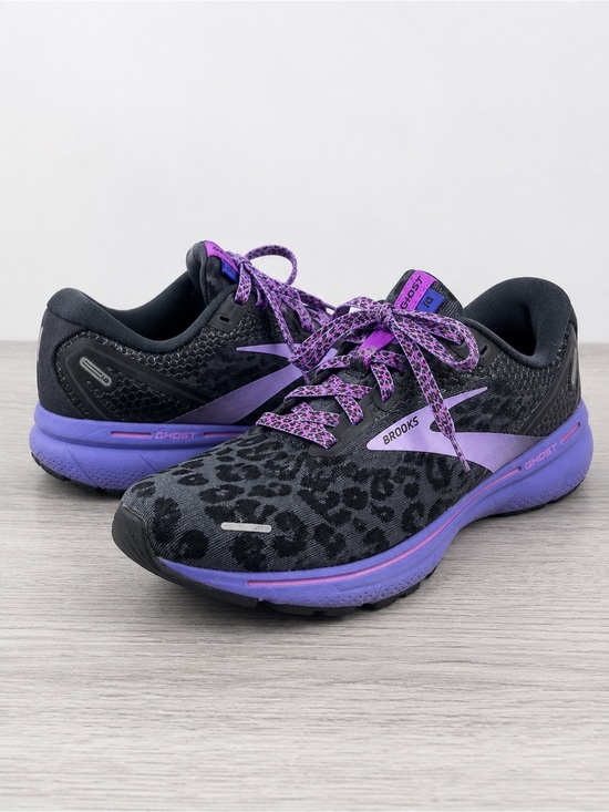 Brooks Shoes - Brooks Women's Ghost 14 Electric Cheetah 🐆 Running Shoes - Black & Purple
